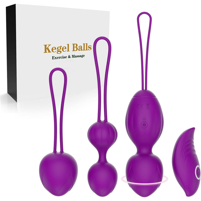 Тренувальні кулі для дна тазу, тренажер для дна тазу для жінок, силіконові кулі для контролю сечовипускання та вправ для дна тазу (фіолетовий)