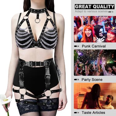 Жіночий корсет-накидка з ремінцями у стилі панк, чорний