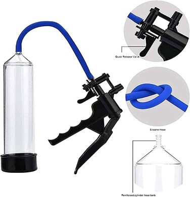 Пумпа для збільшення пеніса з манометром для покращення потенції, збільшення розміру та як допоміжний засіб для ерекції. Має механізм