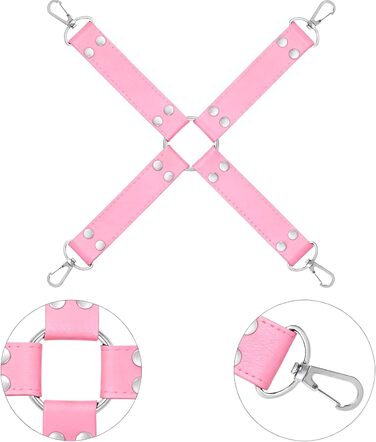 Набір для БДСМ-фетишу: мотузки, наручники, петиш, іграшки для дорослих (рожевий)