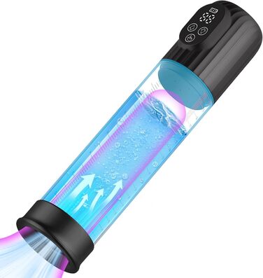 Електрична помпа для збільшення пеніса з LED-дисплеєм, 8 режимів, для покращення ерекції та затримки еякуляції