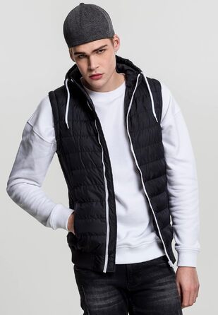 Чоловічий жилет з капюшоном Urban Classics Small Bubble чорного кольору, Streetwear Basics, розмір L