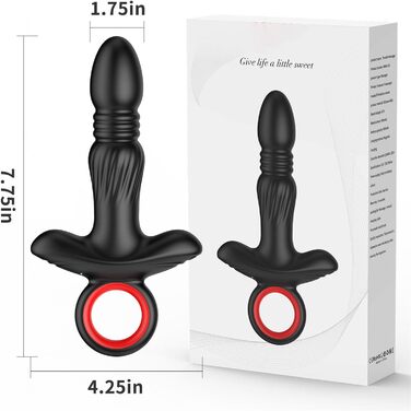 Вібратор для чоловіків та жінок, анальні вібратори з пультом дистанційного керування, 9 режимів вібрації, чорний