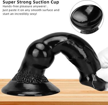 Великий дилда з сильним присоском: чорний дилда, тигрова форма, для чоловіків та жінок, середнього розміру