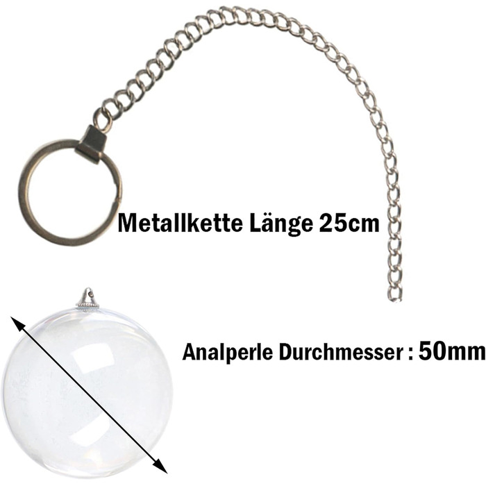 Скляний анальний дildo ScreaAss 28 см з кулями та ланцюгом, G-spot, для чоловіків та жінок, червоний комплект