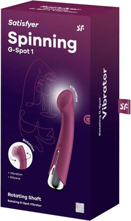Вібратор для жіночих статевих органів Satisfyer Spinning G-Spot 1, 16,5 см, 12 вібрацій та 5 програм ротації, водонепроникний (IPX7), колір: Ягода