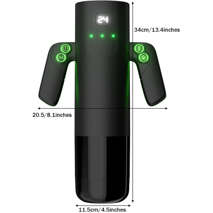 Електричний мастурбатор для чоловіків з подвійним руків'ям, 5 режимів всмоктування, 5 телескопічних відстаней та 10 вібрацій, реалістична 3D-структура вагіни