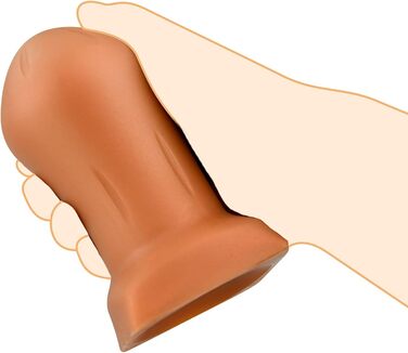 Анальний плагін Roluck, 13.5 x 7 см, з соском, золотий силікон, анальний дildо (M)