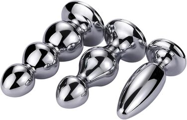 Анальний масажер Qodpxxi 3 Stile Extra Lang з металу з діамантовою основою. Стимуляція G-точки, масаж простати. Іграшки для дорослих, унісекс.