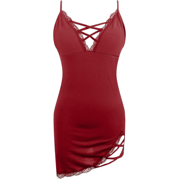 Топ-кроп з довгими рукавами WILLBET з мережива, мереживний бабідол з широкими бретелями, карнавальний костюм для жінок, мереживний топ (червоний, L)