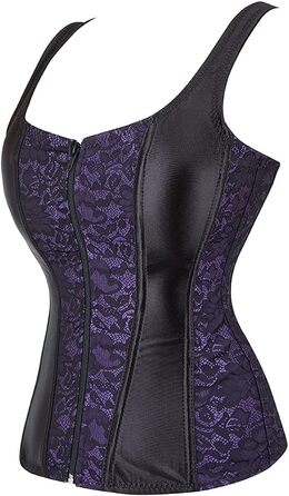 Корсет Vollbrust з застібкою-блискавкою для жінок, готичний стиль, XXL, фіолетовий