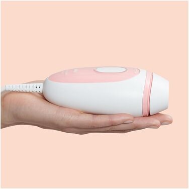 Фотоепілятор Braun Silk-expert Pro Mini PL1014 для жінок, компактний пристрій для видалення волосся з дорожньою сумкою, білий/рожевий