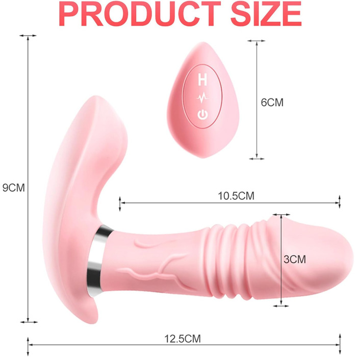 Портативний вібратор-телескоп з підігрівом, анальний та G-Spot стимулятор, бездромовий пульт керування, для дорослих