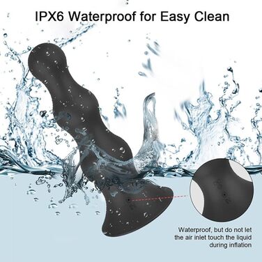 Анальний вібратор PQKuss 2-в-1 з надувним вагінальним розширювачем, силікон, 10 режимів