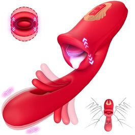 Вібратор для жінок G-Spot з 10 режимами стимуляції язичком, клітором та анального отвору - секс-іграшка для пар (RF14RD)