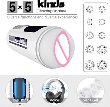 Електричний статевий аксесуар для чоловіків з телескопічною функцією, автоматичний стимулятор пеніса, 3D-мастурбація