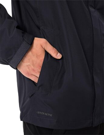 Чоловіча вітро- та водонепроникна куртка VAUDE Escape Light Jacket, дихаюча легка куртка для дощу, чорна, розмір 4XL