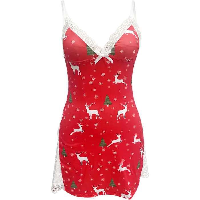 SRZYMJ Сексуальна спідня білизна для жінок Curvy, комплект бюстгальтера та сукні Babydoll, великі розміри, червоний (01-rot-02, L)