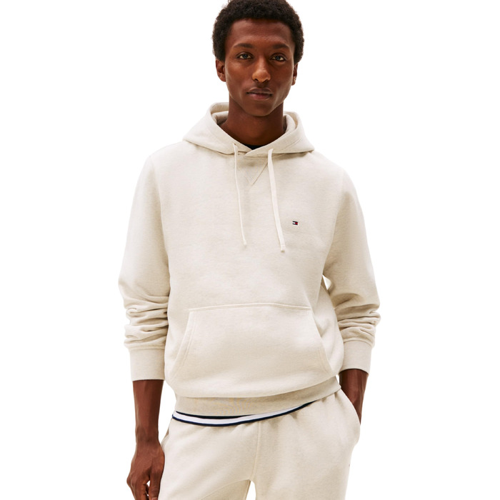 Чоловічий худі Tommy Hilfiger Seasonal Fleece з кишенею-кенгуру, бежевий (Heathered Oatmilk), розмір XXL