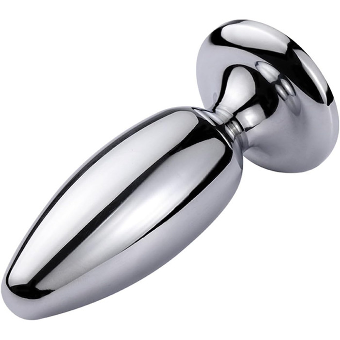 Анальний масажер Stile Extra Lang з металу та діамантовою основою. Стимулятор G-точки, простати. Для чоловіків та жінок. Срібло, розмір S.