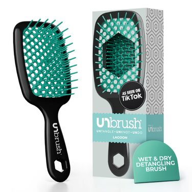Щалинка для волосся FHI Heat UNbrush — розплутуюча антистатична щітка DuoFlex для вологого та сухого волосся всіх типів, колір Лагуна Блю