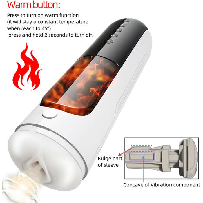 Автоматичний секс-іграшка для чоловіків з 10 режимами телескопічної дії та 10 режимами вібрації