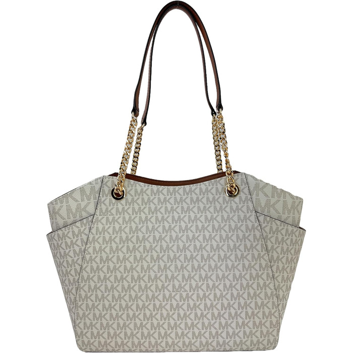 Жіноча сумка-шопер Michael Kors Jet Set Large Tote з кнопним кишенею, колір Vanille