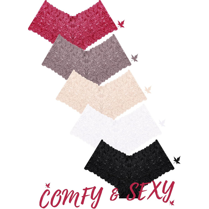 Сексуальна спідня білизна A OF SHE: 5 шт. трусики для жінок, шортики-боксер, мереживо, великі розміри, XL