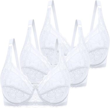 3 шт. комплект бюстгальтерів жіночих без кісточок Push Up мереживний, сексуальний, класичний, з регульованими бретелями, м'який, зручний. Комплект бюстгальтерів для щоденного використання (білий+рожевий+чорний).