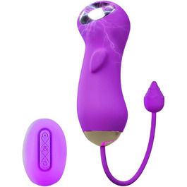 Електричний вібратор-шокер Jpscor з 10 режимів вібрації та 10 режимів електричного шоку, пульт дистанційного керування, для стимуляції клітора та G-точки, SM-іграшка для дорослих, для жінок та пар (фіолетовий)