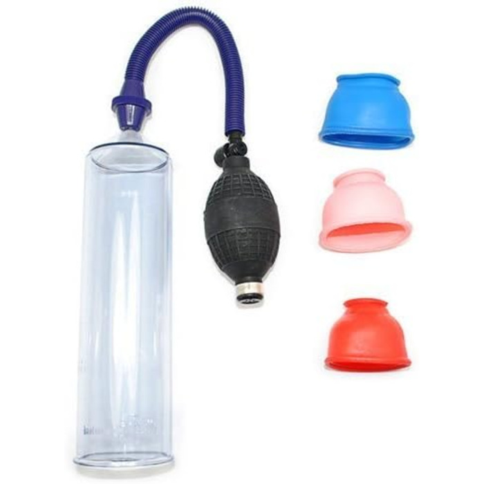 Вакуумна помпа для збільшення статевого члена Eeddoo® Premium - 3 насадки. Для чоловіків, збільшення ерекції, тренування потенції, анти-імпотенція.