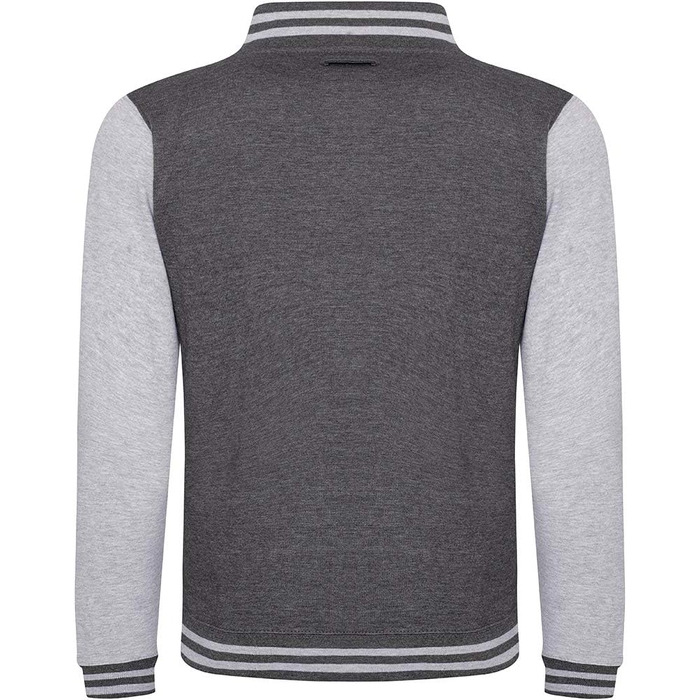 Чоловіча куртка-бомбер Varsity Jacket Just Hoods by AWDis, чорна/вугільна (XXL)