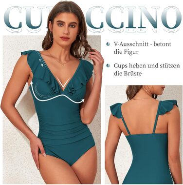Купальник жіночий CULACCINO з трикутним вирізом та регульованими бретелями, колір: блакитний павич, розмір XL