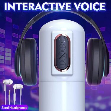 Електричний мастурбатор для чоловіків QgLust з 4 режимами розтягування, голосовим управлінням та 3D каналом