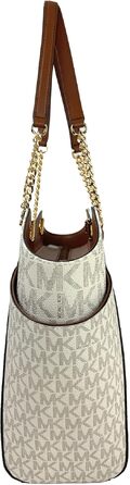Жіноча сумка-шопер Michael Kors Jet Set Large Tote з кнопним кишенею, колір Vanille