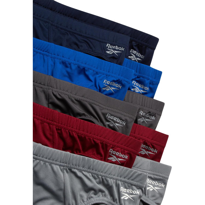 Сліпеки чоловічі Reebok (10 шт. в упаковці) – Low Rise, матеріал: бавовна, кольори: морський блакитний, червоний, сірий, Surf The Web, Stonegrey, розмір M