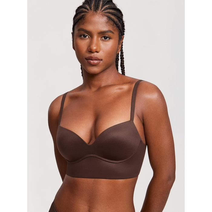 Труси Dobleva BH без кісточок Push Up T-Shirt BHS з м'якою підкладкою, бюстгальтер, гладкі (80B, Коричневий)