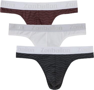 Чоловічі стрінги BIATWOWR з вирізом на спині - сексуальна, дихаюча та зручна білизна, темно-червоний, чорний, білий, 3XL