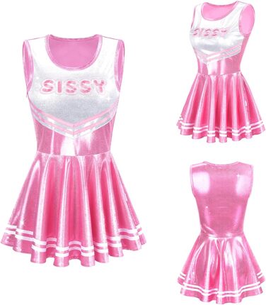Комбінезон без рукавів LittleForBig для жінок, стилі челіст, сісі, блискучий металік, облягаючий міні-плаття рожевого/пурпурного кольору (рожевий, XS)