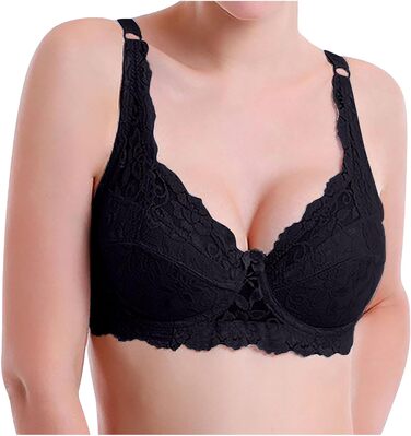 3 шт. комплект жіночої бюстгальтера без кісточок CXCX Push Up мереживний, чорний, рожевий, білий, регульовані бретелі, комфортний, для щодня, 95C