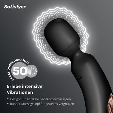 Масажер Satisfyer Wand-erland | Вібратор для жінок | 50 режимів, водонепроникний, преміум-силікон, чорний