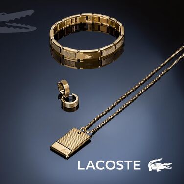 Чоловічий браслет Lacoste STENCIL зі сталі з застібкою-карабіном, колір Yellow Gold