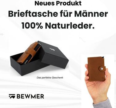 Слім-гаманець BEWMER v2 з RFID-захистом та монетницею для чоловіків та жінок, картхолдер з антиклонінгом для купюр та 9 кредитних карток (Кофе-чорний)