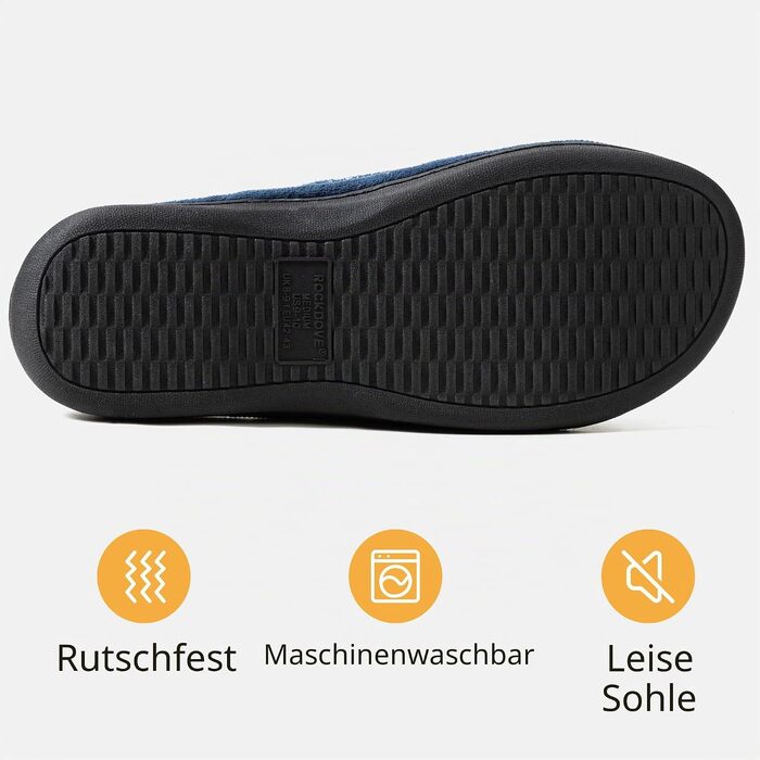 Чоловічі домашні капці-шльопанці RockDove з ефектом пам'яті (Memory Foam), регульовані, сині, розмір 44/45 EU