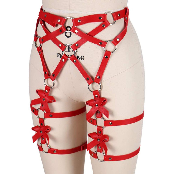 Жіночий корсет-зачіп з PU шкіри, чорний, з еластичними ремінцями, стиль панк