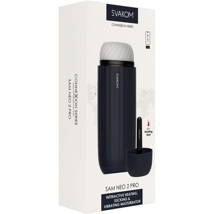 Svakom Neo 2 Pro - вібраційний масажер для чоловіків, блакитний, 22.8 см