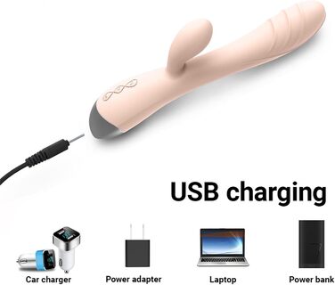 Вібратор для жінок Клітора та G-точки, кролик, силікон, 10 режимів, рожевий