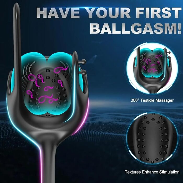 Електричний кільце для статевого члена Guspiun з двома моторами та вібратором для анусу. 10 режимів вібрації, пульт дистанційного керування. Інтимні іграшки для пар.