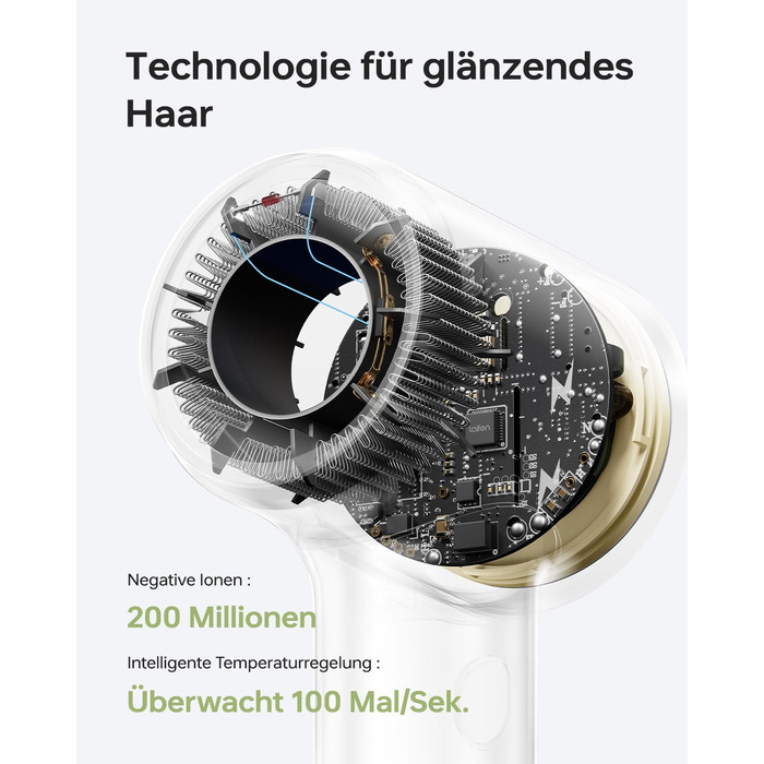 Компактний фен для волосся Laifen Mini (Sandgold) — 110 000 об/хв, іонізація 200М, термоконтроль, режим для дітей, з насадкою для вирівнювання та сумкою для подорожей