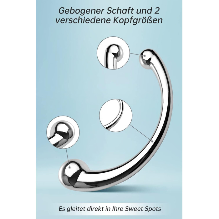 Анальний вібратор Roluck для чоловіків та жінок - металевий анальний плагін, стимулятор G-точки та вагіни